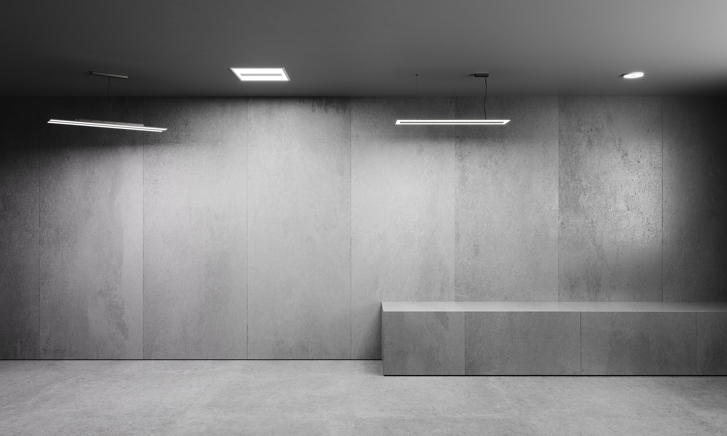 Four pendant lights shown as a product range