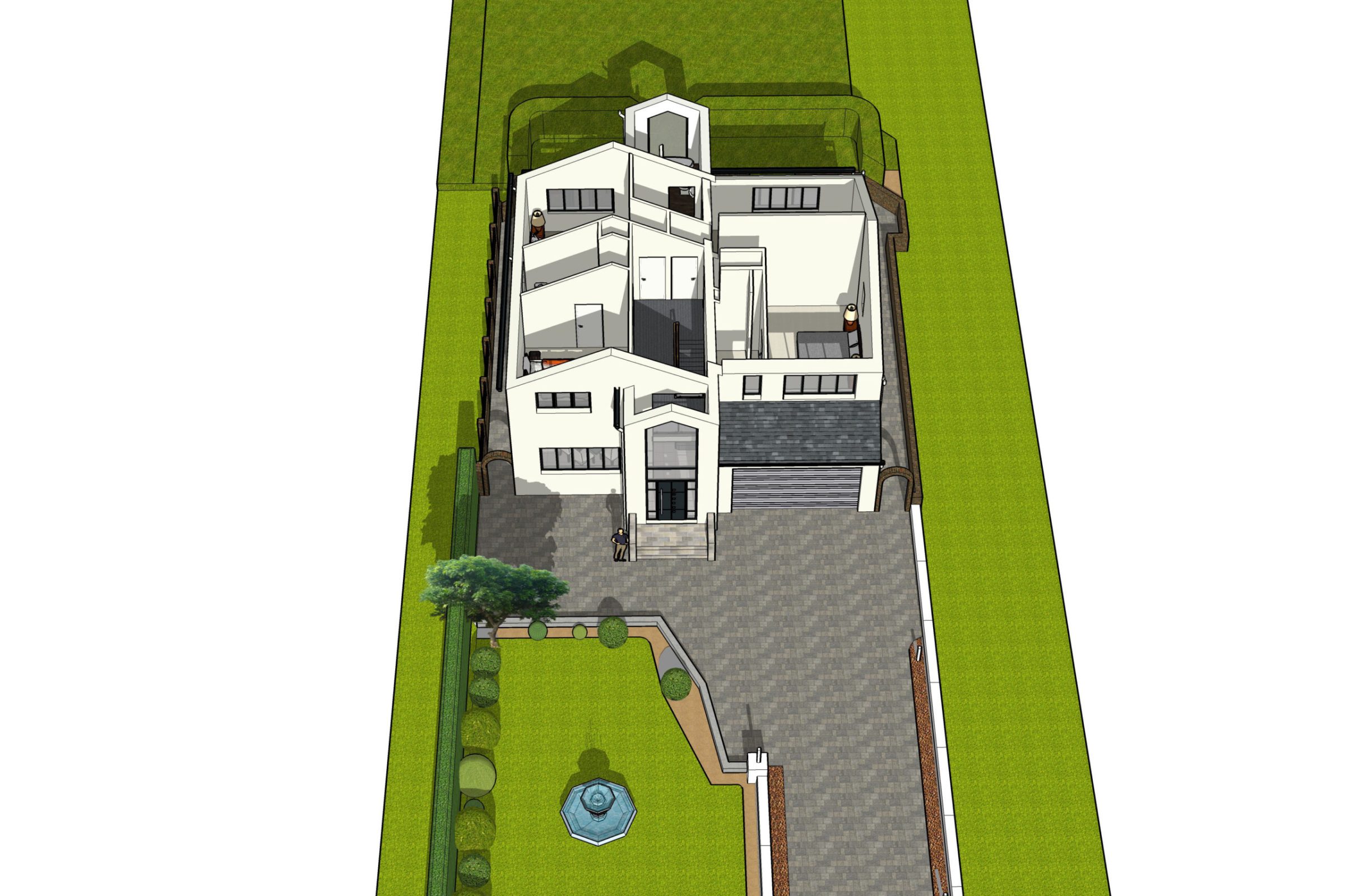 SketchUp masterplan aerial, second view