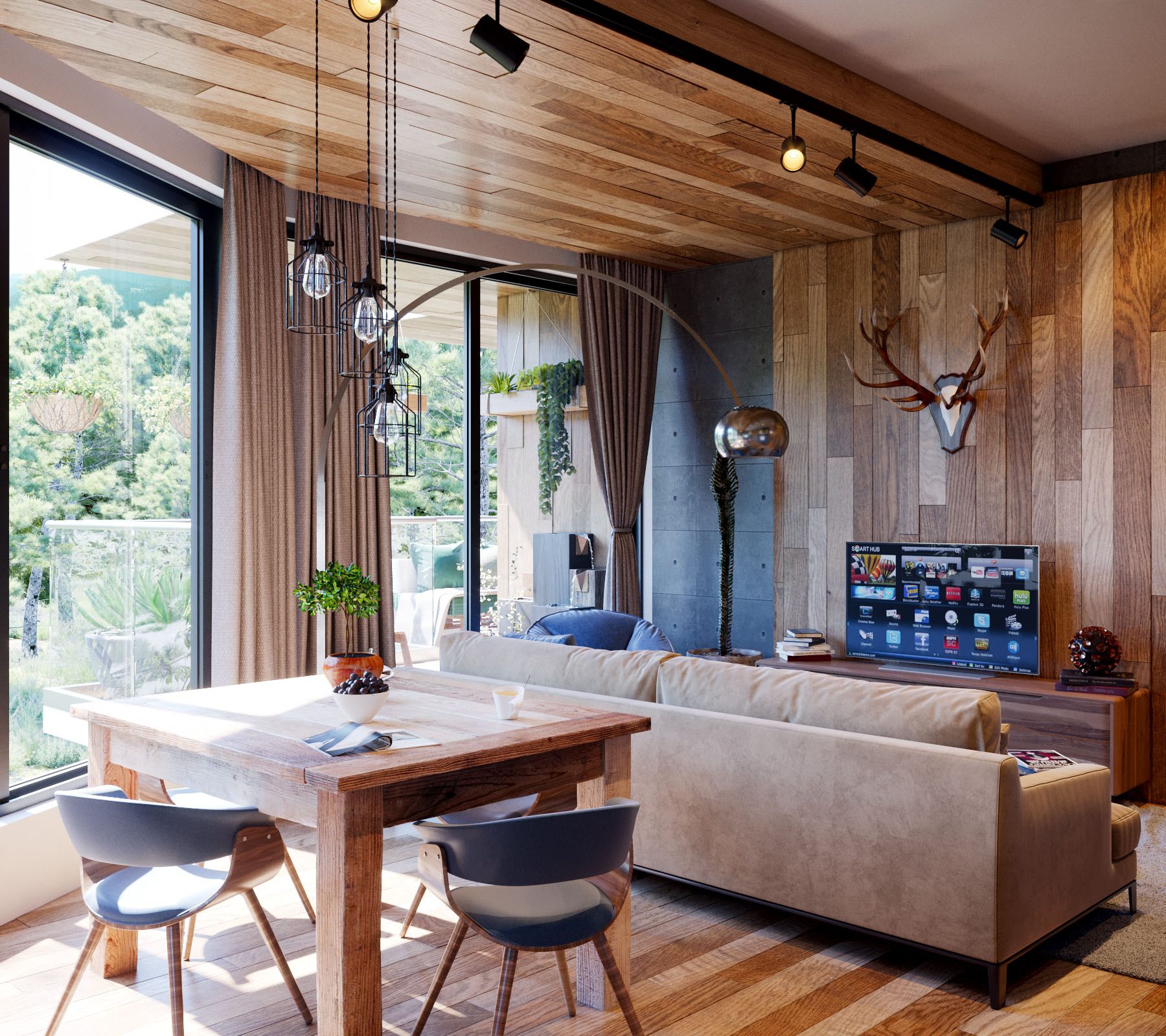 Apartment A open-plan lounge interior