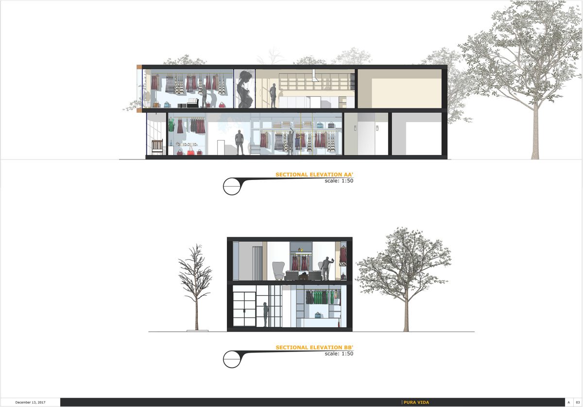 Clothing Store Section Sketchup Illustration