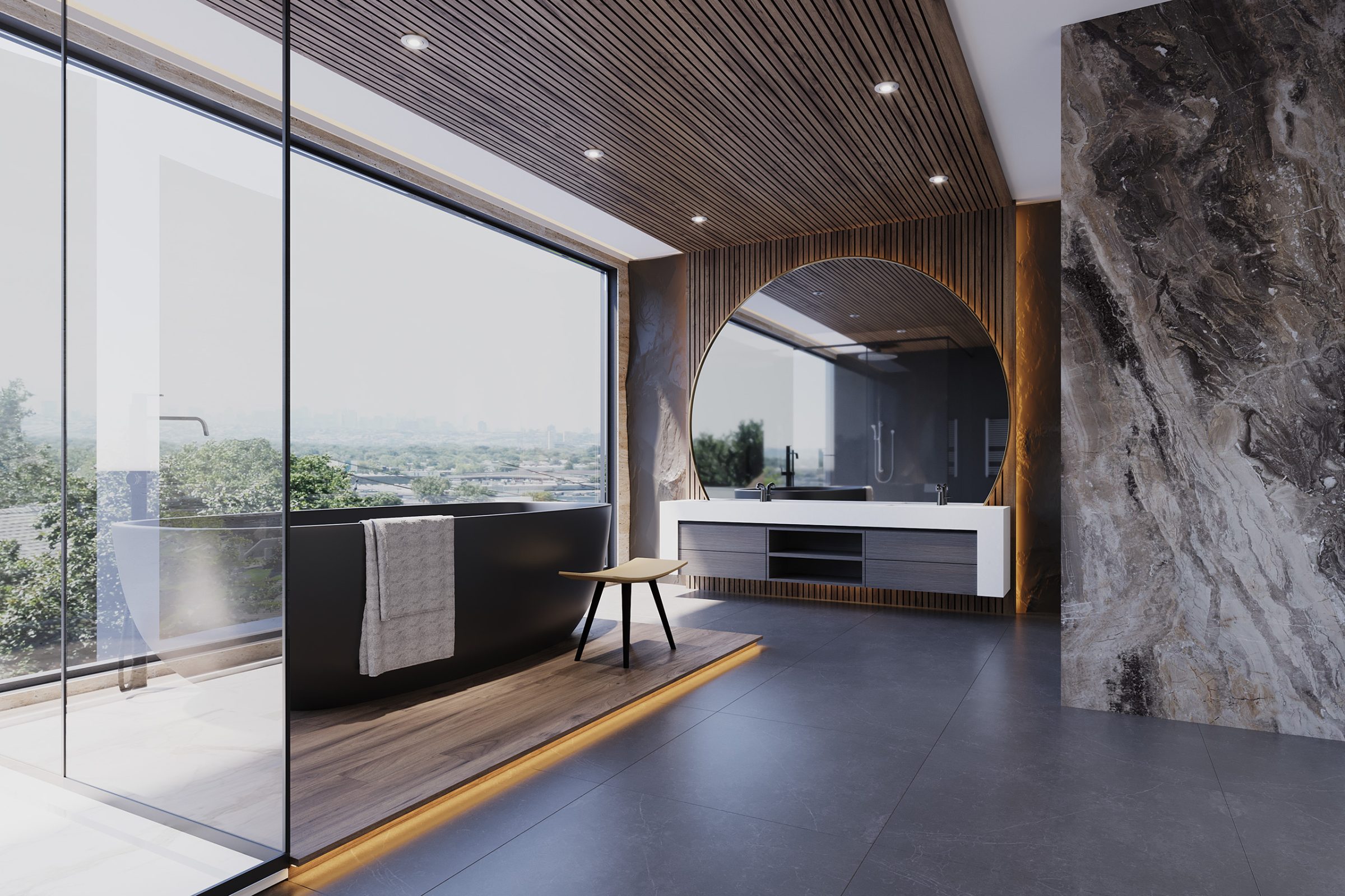 En-suite bathroom interior visualisation