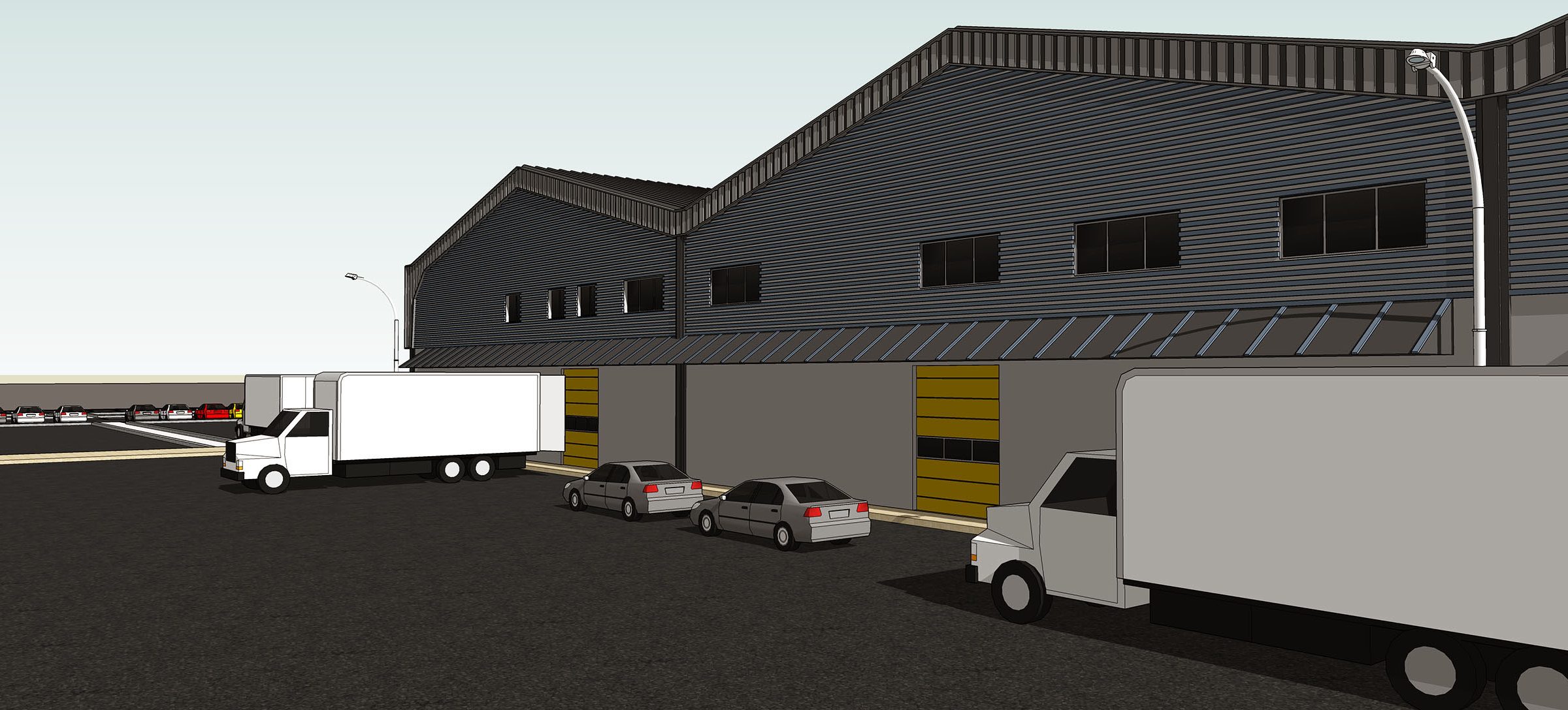 Industrial factory and warehouse SketchUp model