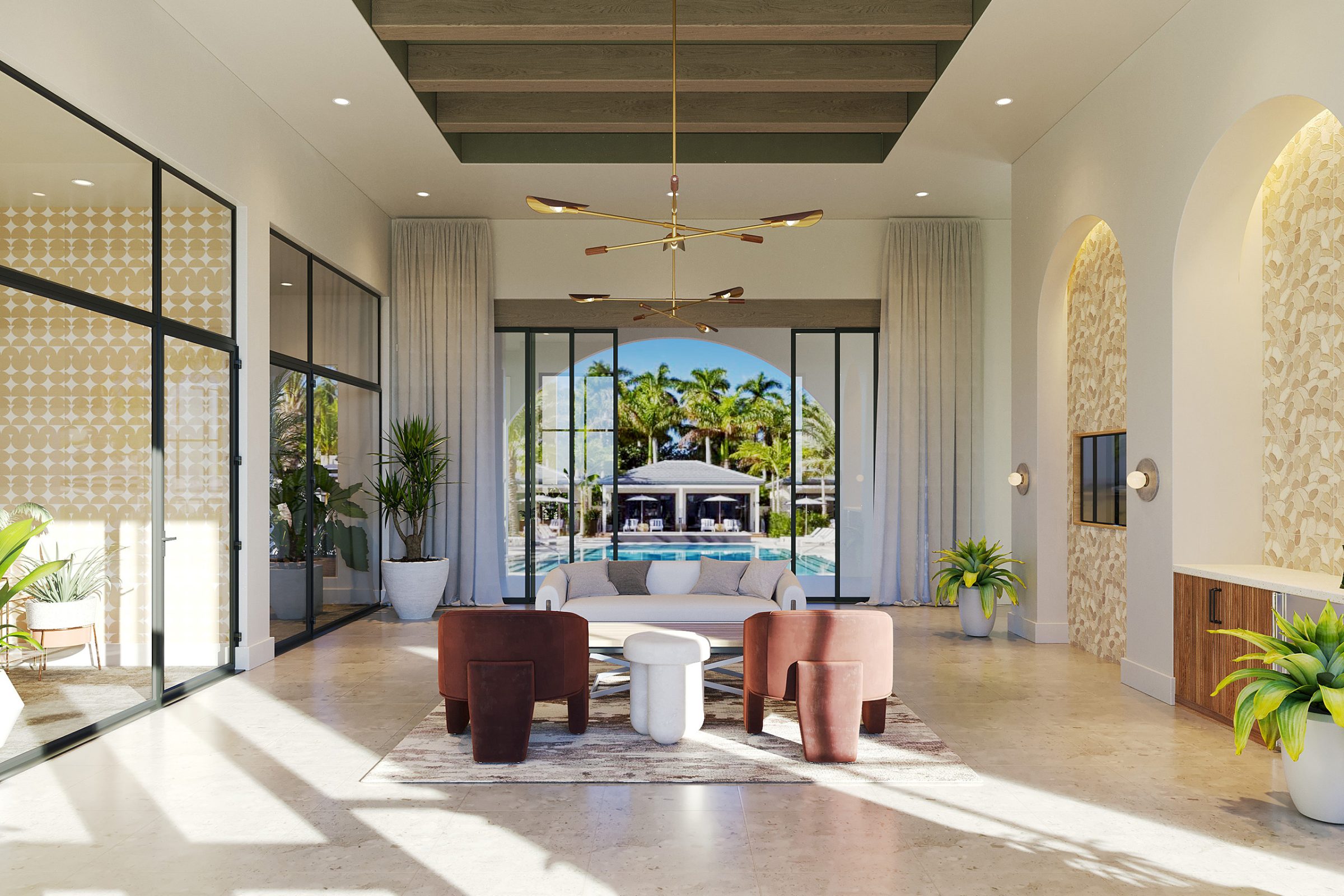 Residential leasing suite seating area