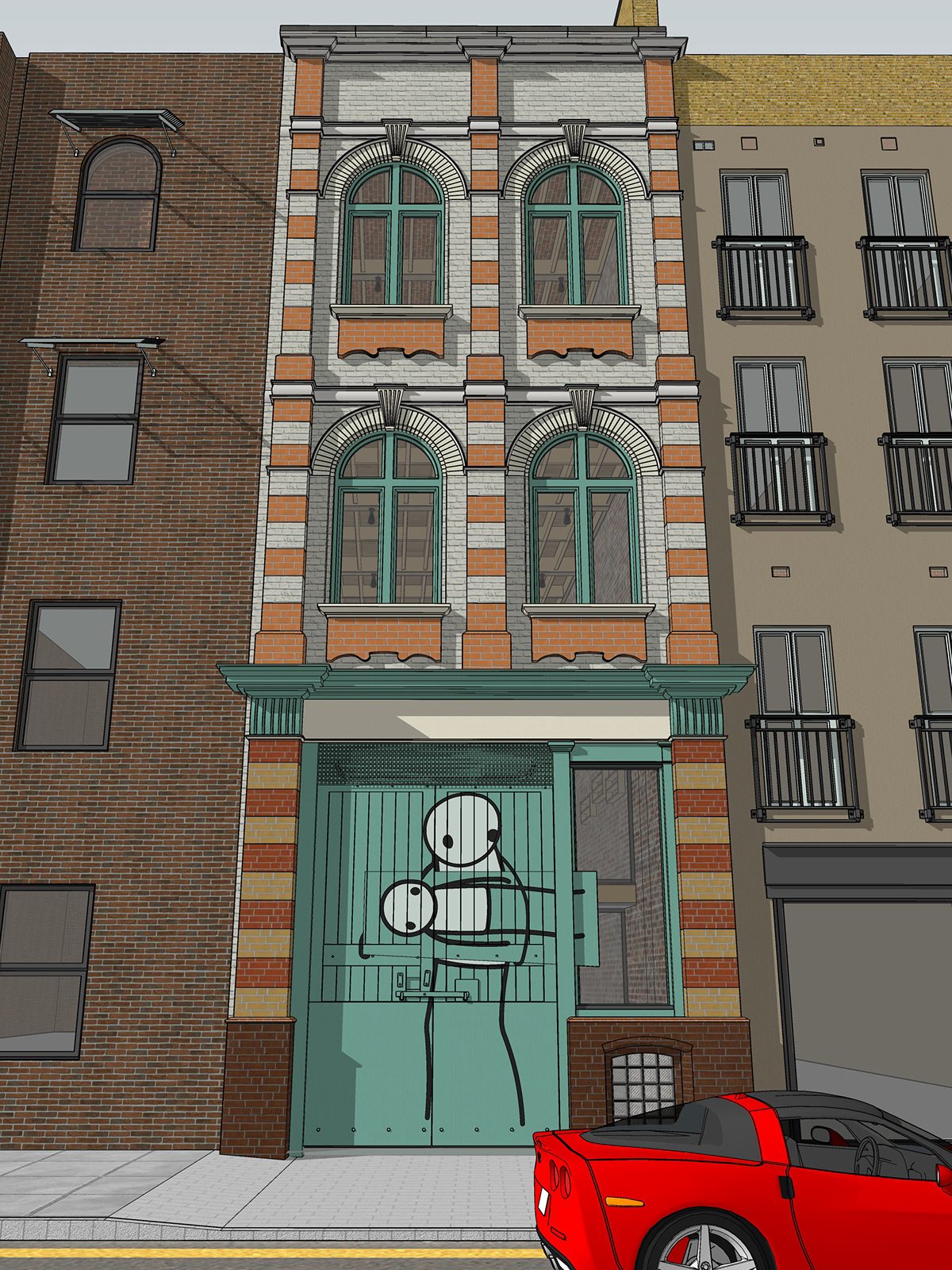 Pitfield House front elevation SketchUp model