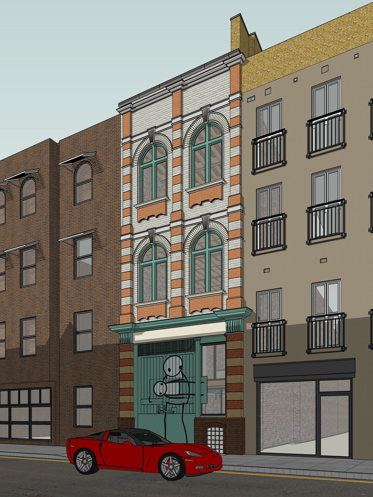 Pitfield House side elevation SketchUp model