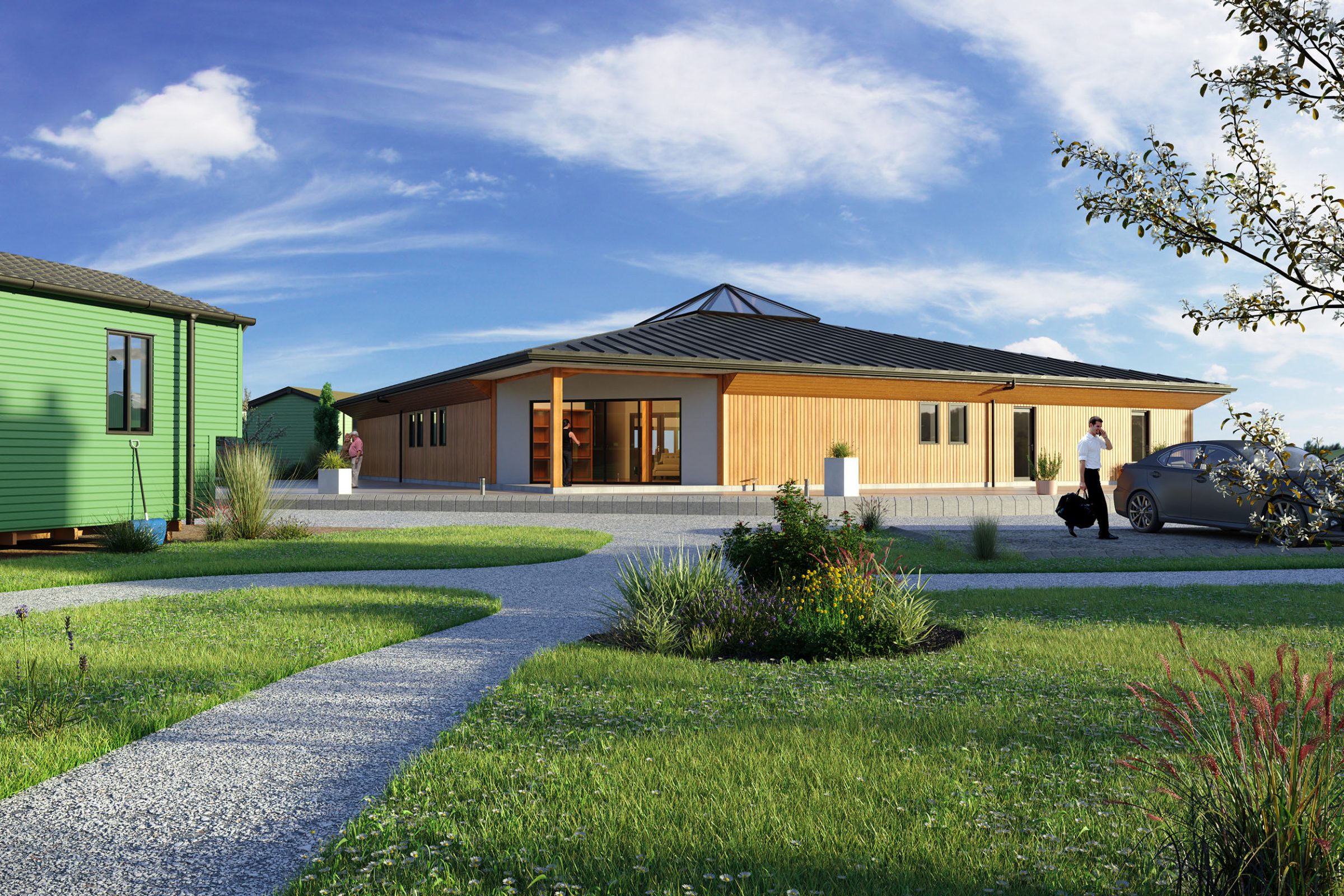 Sunset Homes residential development corner elevation